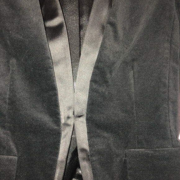 Rachel Roy black slim fit velvet luxe elegant blazer with satin lapel size 0 new - Picture 12 of 16